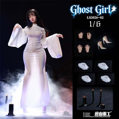 [Tbmodel] 龍山重工 1/6 フィギュア用 幽霊少女 ルナ素体 ヘッド 服セット アクセサリー ボディー アクションフィギュア LS2026-02