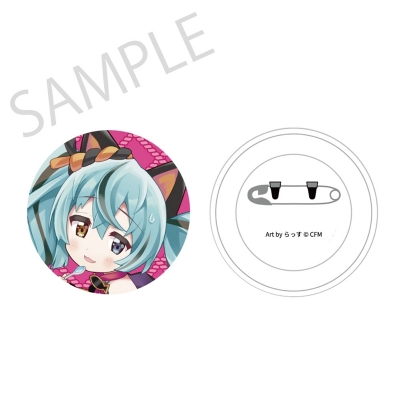 【グッズ-バッチ】「初音ミク×招き猫」 ふわもふタッチ缶バッジ 初音ミク黒猫D Art by らっす【再販】