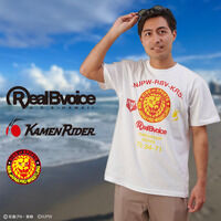 仮面ライダーシリーズ×新日本プロレス×RealBVoice　Tシャツ（白）