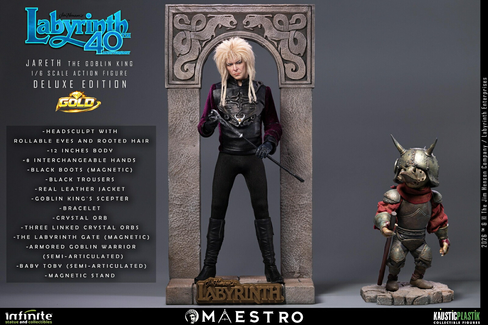 ラビリンス/ ジャレス ザ・ゴブリンキング 1/6 アクションフィギュア DELUXE GOLD エディション (フィギュア)【クレジットカード決済限定】