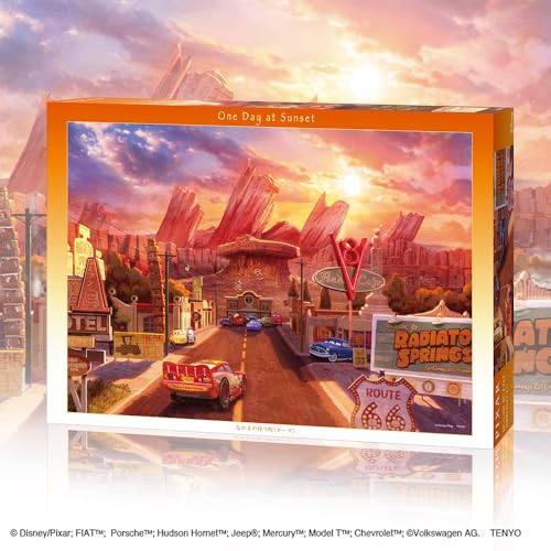 テンヨー(Tenyo) 【日本製】 1000ピース ジグソーパズル ディズニー なかまの待つ町 (カーズ) (51x73.5cm) D-1000-905 キャンバススタイル のり付き ヘラ付き サービスカード付き