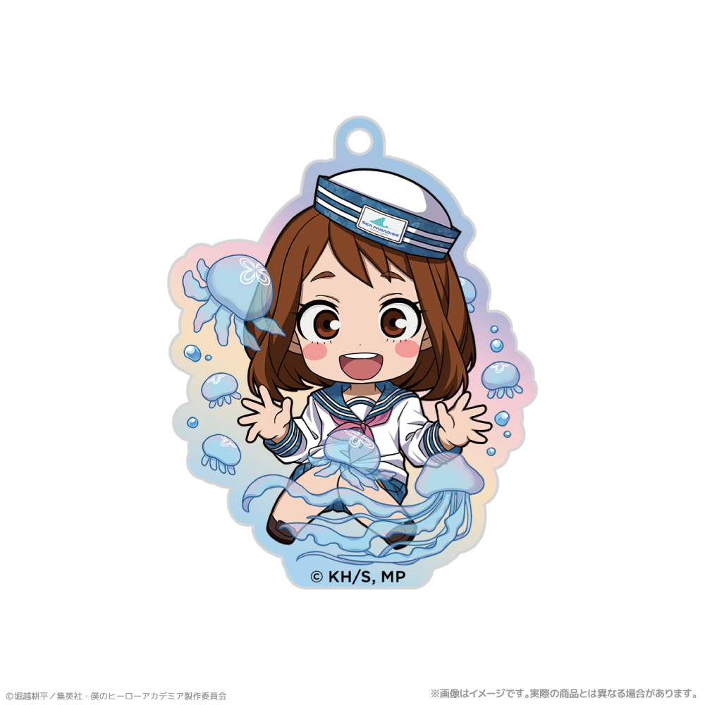 僕のヒーローアカデミア_オーロラアクリルキーホルダー_麗日お茶子 海の生きものたちと一緒にPLUS ULTRA