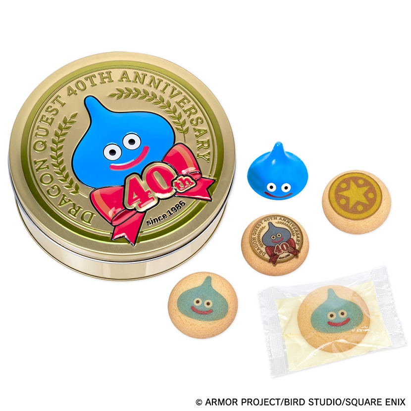 ドラゴンクエスト 40周年記念缶 アニバーサリー チョコインクッキー