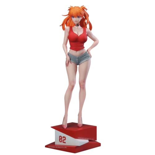 [BAOWENBEI] 新世紀 エヴァンゲリオン 式波・アスカ・ラングレー 綾波 レイ 夏目彼女 Ver. 塗装済み 完成品 フィギュア 1/6スケール PVC&ABS製 高さ約30cm 卓上 パソコンケース 置物 (アスカ)