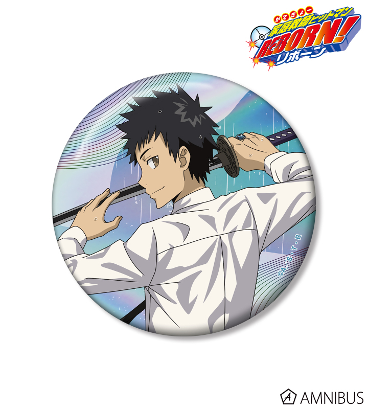 描き下ろし 山本 武 戦う背中×雨ver. 75mmオーロラ缶バッジ