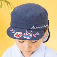 ストライプ総柄日よけキャップ