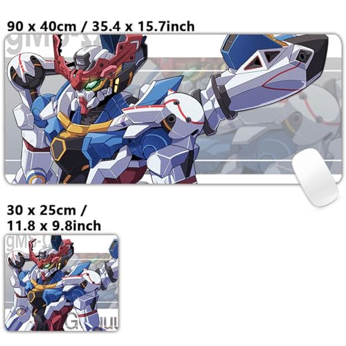 [SDCADQ]機動戦士 周辺 マウスパッド パソコンマット 耐久性が良い 大型 厚さ3 mm 機動戦士Gundam GQuuuuuuX 贈り物 生徒用 パソコンゲーム 滑り止め 汚れに強い キーボードパッド パソコンマット 非公式 (30*60*0.3cm,4)