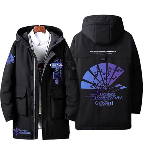 原神 ダウンジャケット ジャケット コスプレ 衣装 パーカー厚手 長袖 雷電将軍 神里綾華 甘雨 Hu Tao 胡桃 印象パーカー 防風 コートフード付き スウェット 衣装 おしゃれ カジュアル 柔らかい 学生 大人服 日常着 トップス 秋冬用 衣装 グッズ 誕生日 運動 秋冬服 通勤 学生 男女兼用 (G,コットンM)