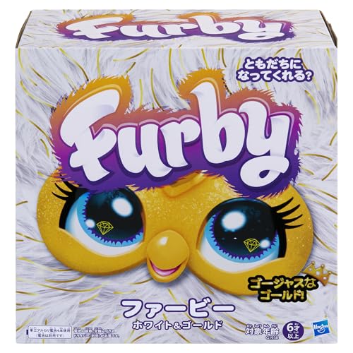 ハズブロ（Hasbro）ファービー ホワイト＆ゴールド 声に反応するインタラクティブトイ 男の子と女の子向け 対象年齢6才以上、ファッションアクセサリー付き、アニマトロニクス 電動ぬいぐるみ 子ども向け、日本語とファービー語 G1938 正規品