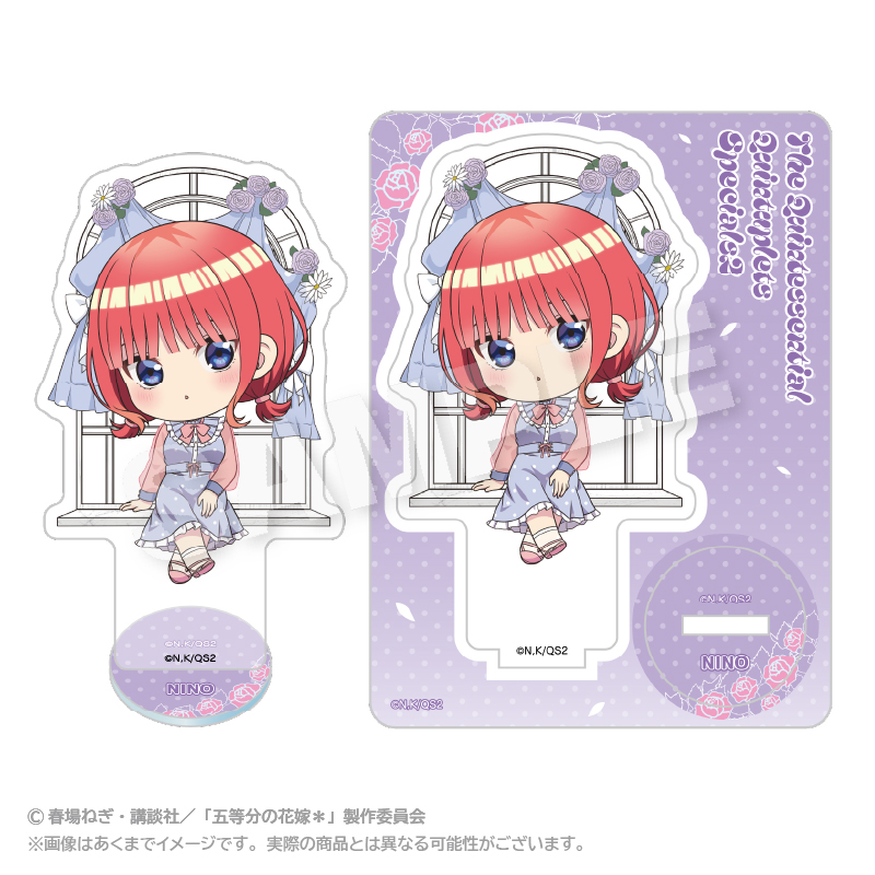 五等分の花嫁＊_ミニキャラアクリルマスコット 水玉パステルver. 中野 二乃