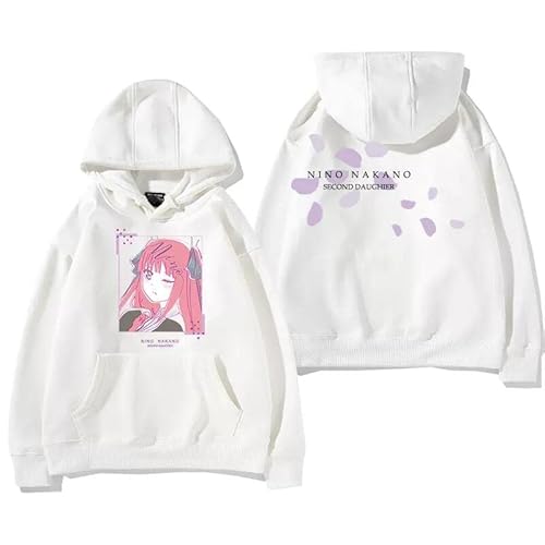 五等分の花嫁 パーカー 長袖 中野三玖 中野一花 中野四葉 中野五月 メンズ 日常服 コスプレ衣装 運動パーカー 春夏 ゆったり フード付き おしゃれ 大きいサイズ シンプル プルオーバー 薄手/厚手 トップス シンプル 漫画服 通気性 柔らかい グッズ 部屋着 学園祭 誕生日 プレゼント ギフト 男女兼用 (02,L/厚手)