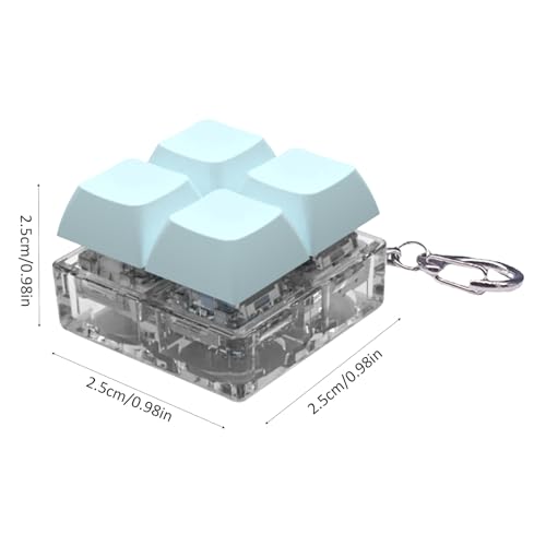 DzpKrka おもちゃ キーボード キーホルダー 2.5x2.5x2.5cm キー-ボードクリッカーおもちゃ 4 ボタン シャフト テスター おもちゃ 面白い 指おもちゃ 半透明キーキャップ 感覚おもちゃ そわそわおもちゃ キ-ーボードキーホルダーペンダント ファッショナブルなキー-ボードボタン、子供、大人、教室の賞品、パーティーの記念品