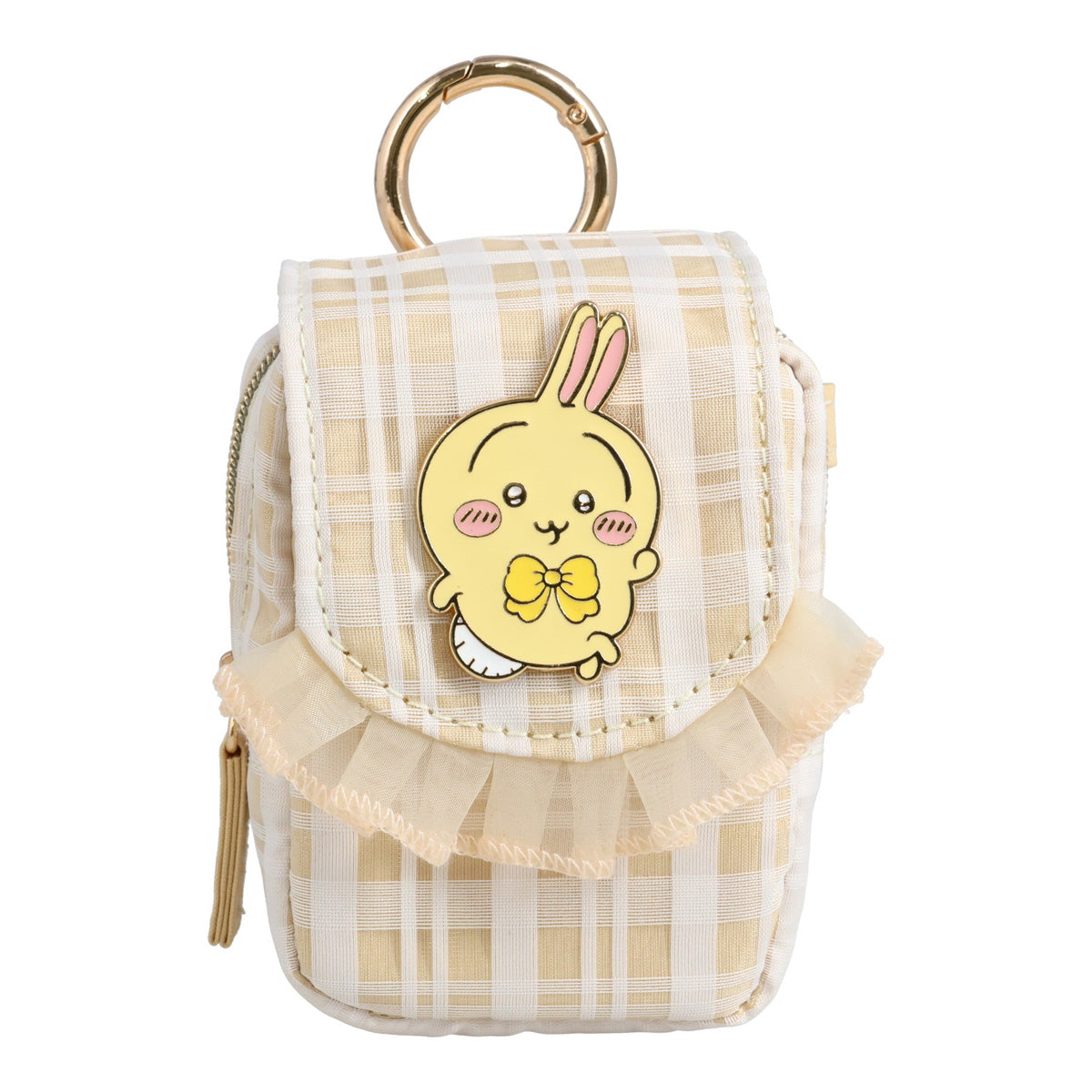 ちいかわ カラビナ付きミニポーチ(チェック・うさぎ)
