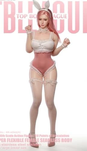 [AC]TBLeague 1/6 バニーガール女性素体 ヘッド付き 白肌 SR-AD02H 可動 アクションフィギュア用 ヘット 素体