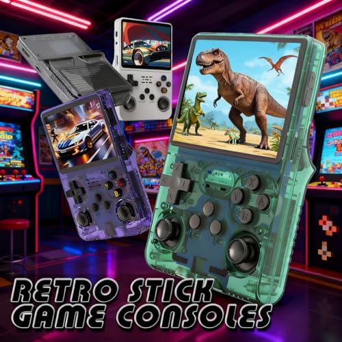 R36S レトロハンドヘルドゲームコンソール – 3.5インチIPSスクリーン、オープンソースLinuxシステム、ポータブルレトロゲームコンソール、長いバッテリー寿命、デュアルジョイスティック&拡張可能なストレージ