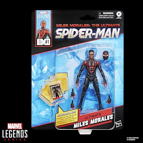 ハズブロ(Hasbro)MARVEL マーベルレジェンドシリーズ アルティメット マイルス・モラレス、スパイダーマンのコミックを再現したコレクション用の 15 cm サイズのアクションフィギュア(キャラクターサイズのコミックアクセサリー付き)G1591 正規品