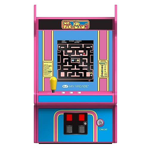 My Arcade Kawaii Ms. パックマン マイクロ プレーヤー プロ 6.75 インチ,レトロ ゲーム,かわいい,小さなアーケード