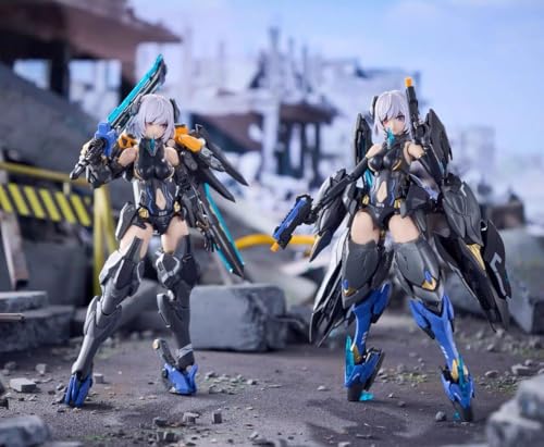 1/12スケール機動天使ガール 黑天鵝 エリシア プラモデルキット塗装済メカ娘 機娘 可動 組み立て プラモデルプラスチック製機甲ロボットフィギュア アクションモデルフィギュア プレゼント 組立キット 全高約16cm 多武器 エフェクト多数 可動式休眠模块ベース 付属 [並行輸入品]