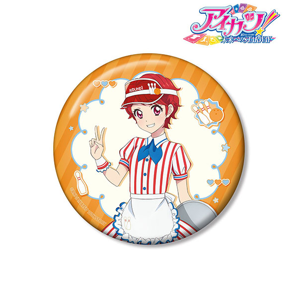 アイカツ! 10th STORY ~未来へのSTARWAY~ 描き下ろし 一ノ瀬かえで レトロストライプver. 100mm缶バッジ