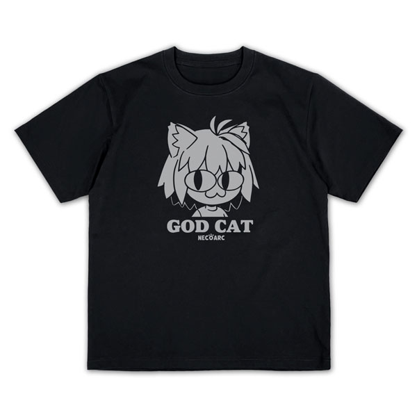 月姫 -A piece of blue glass moon- GOD CAT ネコアルク プレーティングTシャツ/BLACK-L