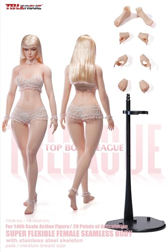 【Tbmodel 】TBLeague 1/6 アクションフィギュア 超柔軟性シームレス 素体 ヘッドセット アクションフィギュア 足交換できない (TB-DF01H白肌)