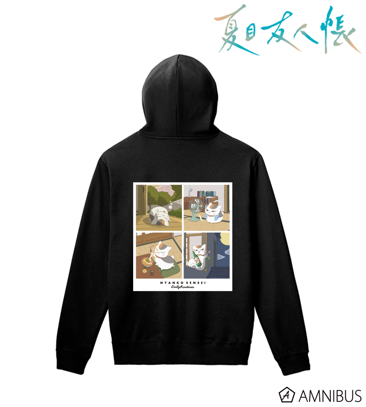 描き下ろし 16時から19時のニャンコ先生 ニャンコ先生の1日ver. バックプリントパーカー/メンズ