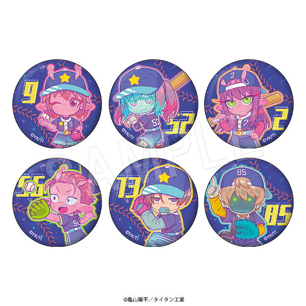 銀河特急 ミルキー☆サブウェイ トレーディング グリッター缶バッジ Baseball ver. 6個入りセット