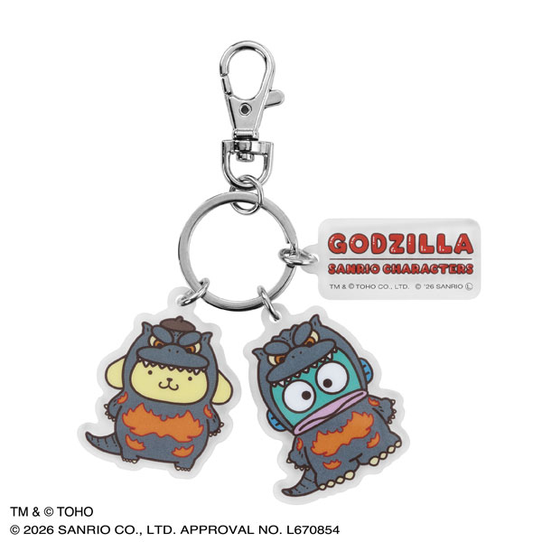 GODZILLA ・SANRIO CHARACTERS 3連アクリルキーホルダー(PN・HG)[東宝]《発売済・在庫品》