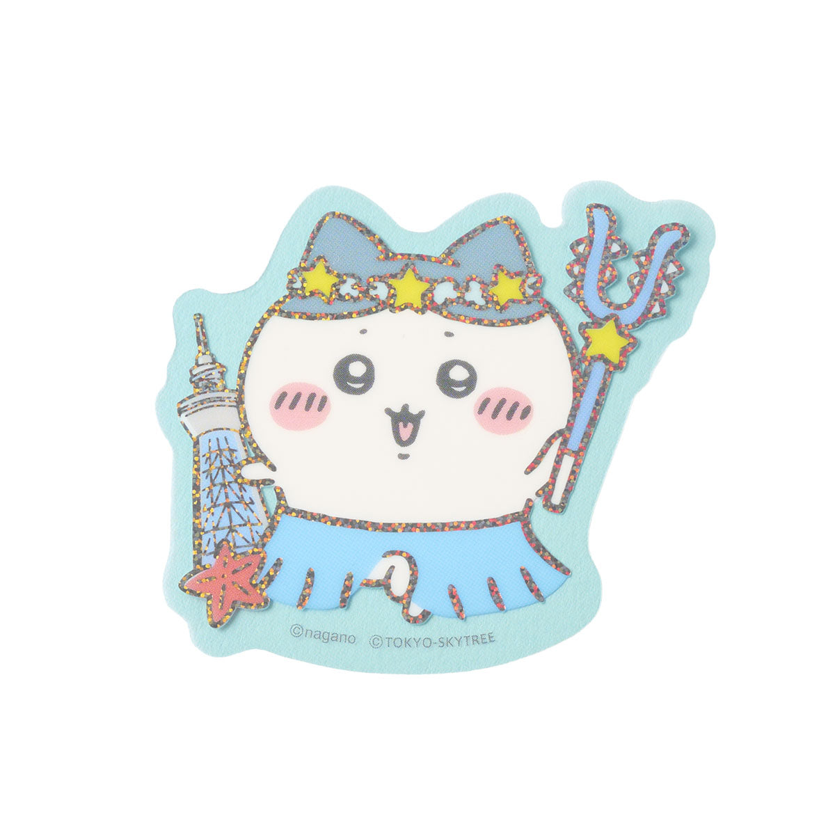 ちいかわ ちいかわ☆星ふるスカイツリー(R)とひみつの島 スマホに貼れるサイズのクリアステッカー(ハチワレ)