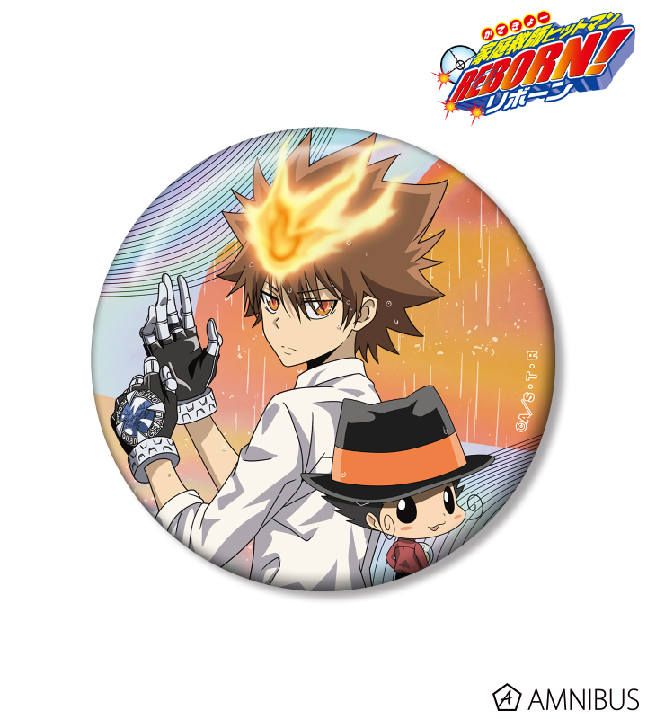 描き下ろし 沢田 綱吉&リボーン 戦う背中×雨ver. 75mmオーロラ缶バッジ