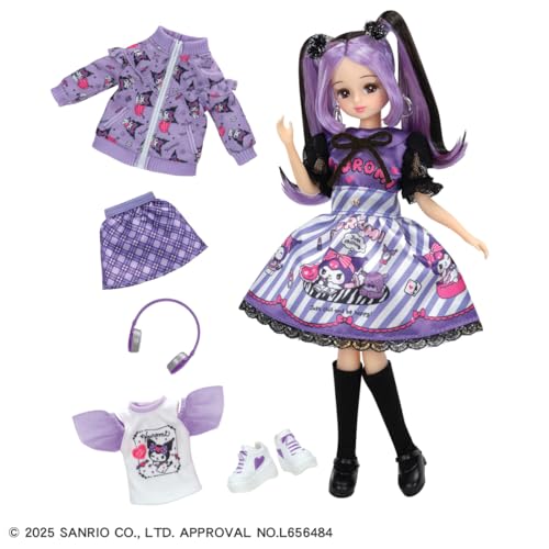 タカラトミー(TAKARA TOMY) リカちゃん ドール クールなクロミリカちゃん DX カジュアル＆パープルワンピセット 着せ替え おままごと おもちゃ 3歳以上