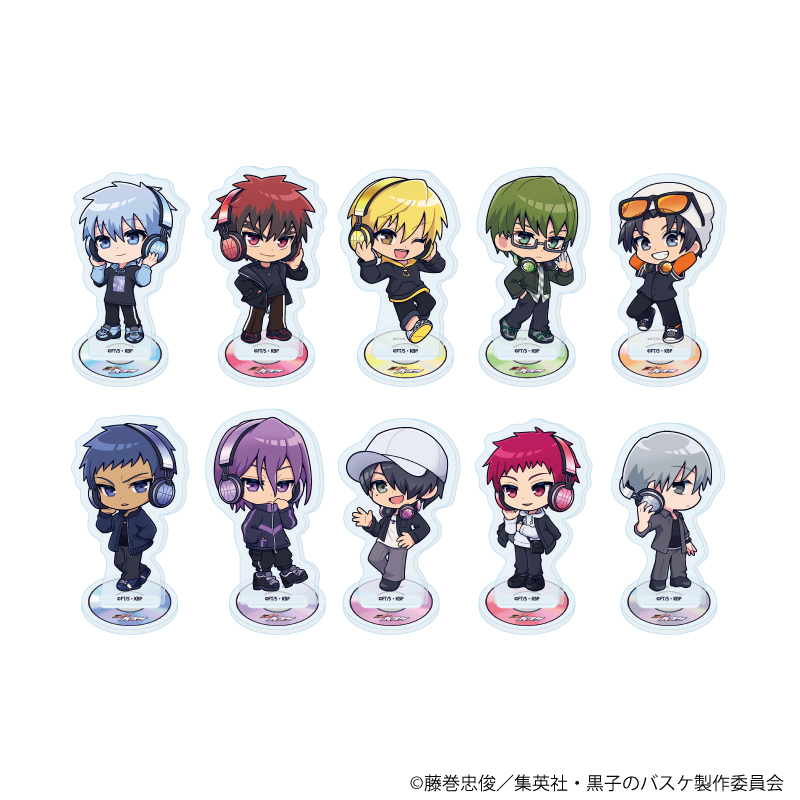 黒子のバスケ_アクリルぷちスタンド30/ヘッドフォンver. コンプリートセット(全10種)(ミニキャライラスト)【コンプリートセット/10個入り】