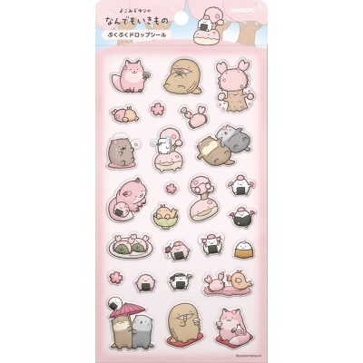 【グッズ-シール】なんでもいきもの ぷくぷくドロップシール お花見