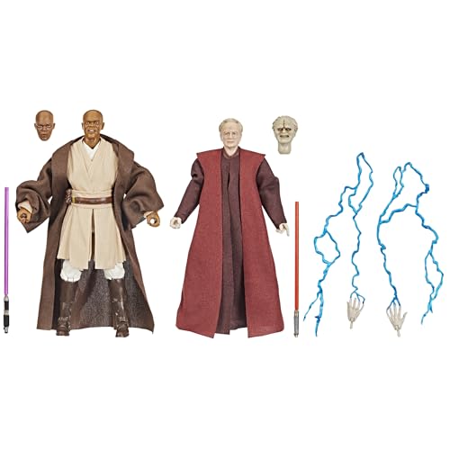 【Amazon.co.jp限定】ハズブロ（Hasbro）スター・ウォーズ STAR WARS ブラックシリーズ メイス・ウィンドゥ＆ダース・シディアス、スター・ウォーズ エピソード3/シスの復讐 プレミアムコレクション用 15cm アクションフィギュア2体セットG1306 正規品