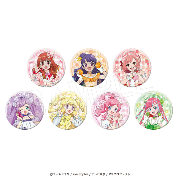プリティーシリーズ_トレーディングホロ缶バッジ Fruits gingham ver.【OPP袋入/7個入り】