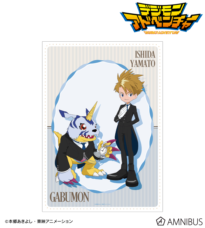 描き下ろし 石田ヤマト&ガブモン メイド&執事ver. A3マット加工ポスター