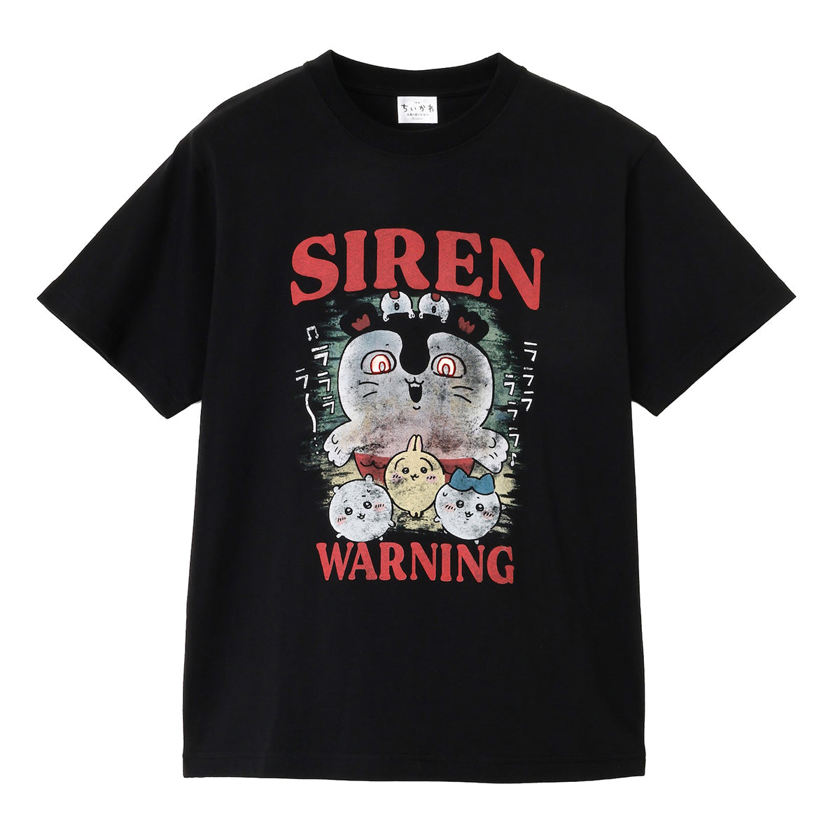ちいかわ 映画ちいかわ Tシャツ WARNING ブラック