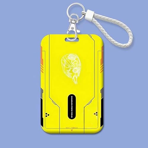 新世紀エヴァンゲリオン グッズ パスケース カードケース EVA 初号機 2号機 零号機 コスプレ小物 耐久性 個性的 かわいい ファッション 人気 軽量 コレクション 日常 記念品 通学 通勤 学生証 社員証 紛失防止 (イエロー) [並行輸入品]