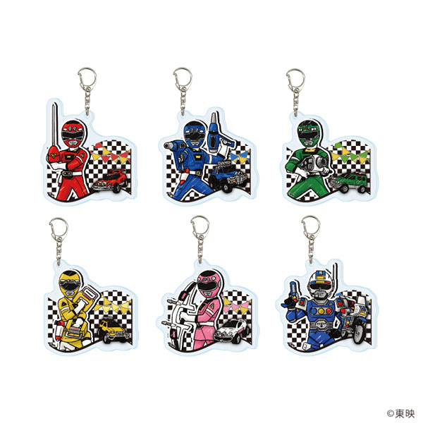 アクリルキーホルダー「激走戦隊カーレンジャー」01/グラフアートイラスト 6個入りBOX