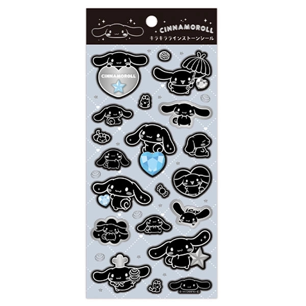 【在庫】サンリオ キラキララインストーンシール モノクロシリーズ シナモロール ケイカンパニー
