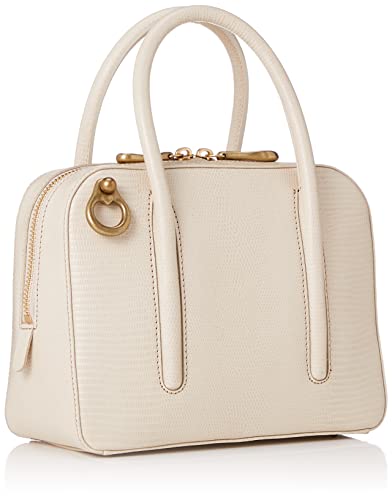 [トフアンドロードストーン] ジョリーミニボストン リザード ハンドバッグ ショルダー付き 型押し牛革 ワンサイズ エクリュ アイボリー