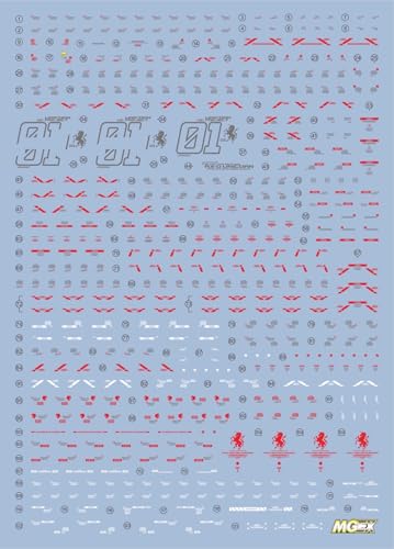 HG RG MG PG RE HiRM ロボット MS ディテールアップ用水転写式コーションデカール (MGEX 1/100 RX-0 ユニコーンガンダム用2枚セット)