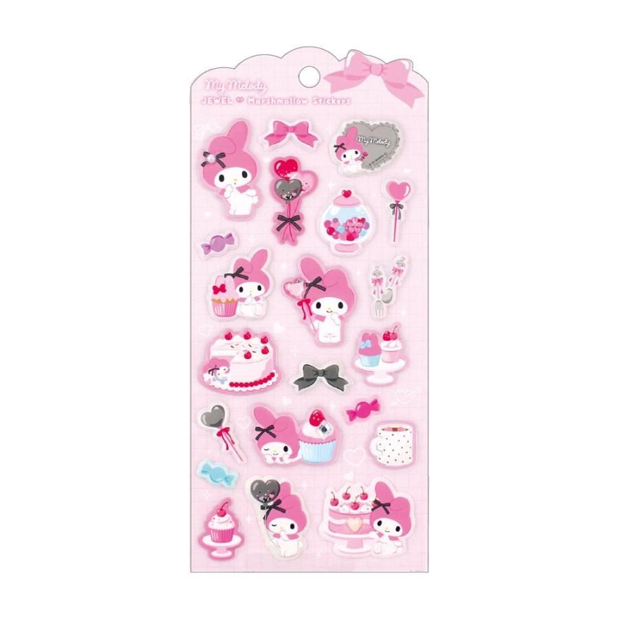 【在庫】 サンリオ ジュエルマシュマロステッカーズ ピンクティータイム マイメロディ ティーズファクトリー