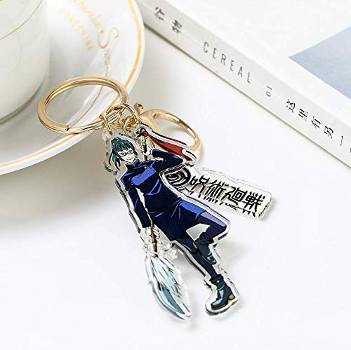 [LESUN] 呪術廻戦 キーホルダー グッズ 虎杖 悠仁 五条悟 釘崎野薔薇 萌えグッズ 全身キャラ風 おしゃれ アクセサリー キーチェーン カバン 自動車 鍵 携帯 飾り (禅院真希)…