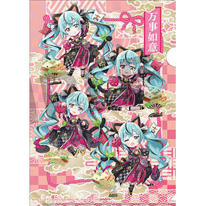 「初音ミク×招き猫」 笑福クリアファイル Art by らっす