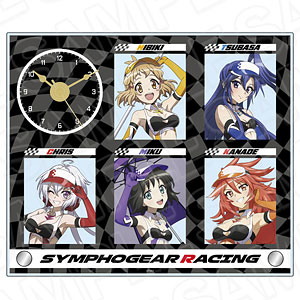 戦姫絶唱シンフォギアXV アクリルクロック 響＆翼＆クリス＆奏＆未来 SYMPHOGEAR RACING ver.