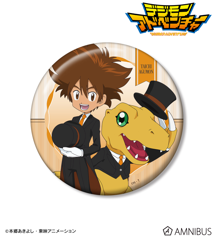 描き下ろし 八神太一&アグモン メイド&執事ver. 100mm缶バッジ