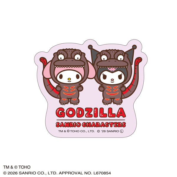 GODZILLA ・SANRIO CHARACTERS ダイカットステッカー(MM・KU)[東宝]《発売済・在庫品》