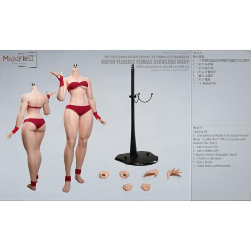 HiPlay 模匠スタジオ Mojoy 1/6 格闘風 女性 素体 ヘッドなし MJ-BD01 足取れる 小胸版 美白肌 ボディ フィギュア 超可動