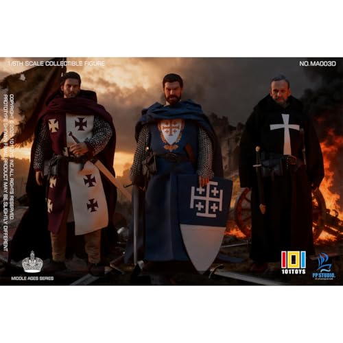 HiPlay 101TOYS X PP STUDIO 1/6 キングダム・オブ・ヘブン 三人セット 戦馬付属 MA003D 可動フィギュア 塗装済み 完成品